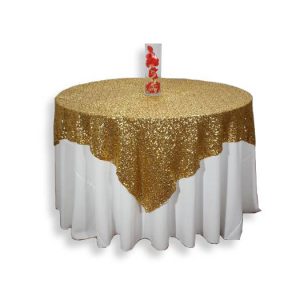 Golden Color Overlay on White Round Table